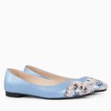 Balerini bleu sidef din piele naturala Bounty
