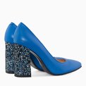 Pantofi dama din piele naturala albastra Baltimore