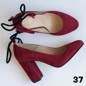 Pantofi dama din piele naturala bordo 37