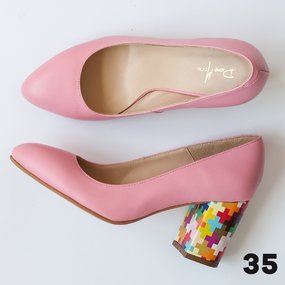 Pantofi dama din piele naturala roz Anemone