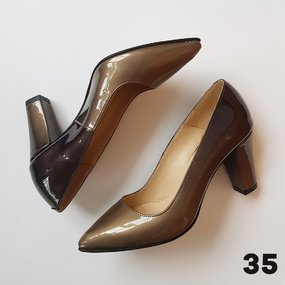 Pantofi office din piele naturala maro Picotee