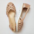 Sandale cu talpa joasa din piele naturala roz Ava