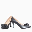 Stiletto cu fundite din piele naturala gri antracit Sian
