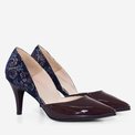 Stiletto decupat din piele naturala mov Aurora