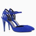 Stiletto din piele naturala albastra Penelope