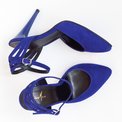 Stiletto din piele naturala albastra Penelope