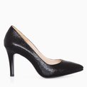 Stiletto din piele naturala neagra Georgina