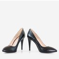 Stiletto din piele naturala neagra Riana
