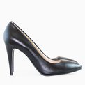 Stiletto din piele naturala neagra Riana