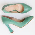 Stiletto din piele naturala vernil Juno