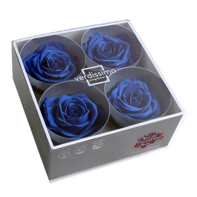 Blu Royal Preserved Premium Roses, 4pcs