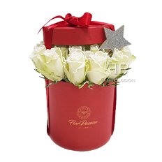 Snow Roses Box | Christmas Flowers to Milan Italy