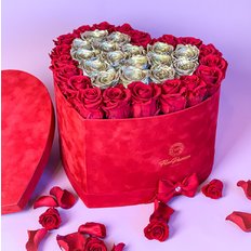 FlorPassion Luxury Velvet Box Valentines Day Gift | Preserved Roses Flowers Delivery to Milan Italy