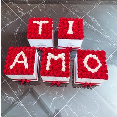 TI AMO custom Letter Box Preseved Roses | Luxury Valentines Day Gift | FlorPassion Milan Como