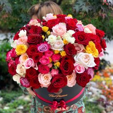 Box Rose Multicolore | Regalo San Valentino FlorPassion Milano | Invia Rose a Domicilio